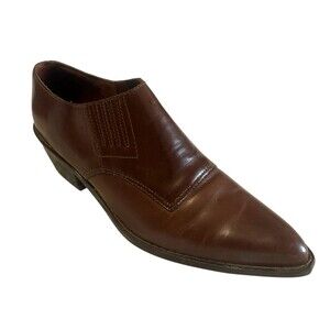 Wild Pair Vintage Brown Leather Women’s 8.5B Western Mules Booties Pointed Y2K